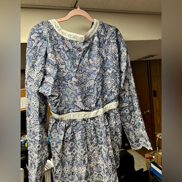 Free People NWT Anissa Beach Cover Up/Cardigan Size Large In Blue Combo - Picture 3 of 16